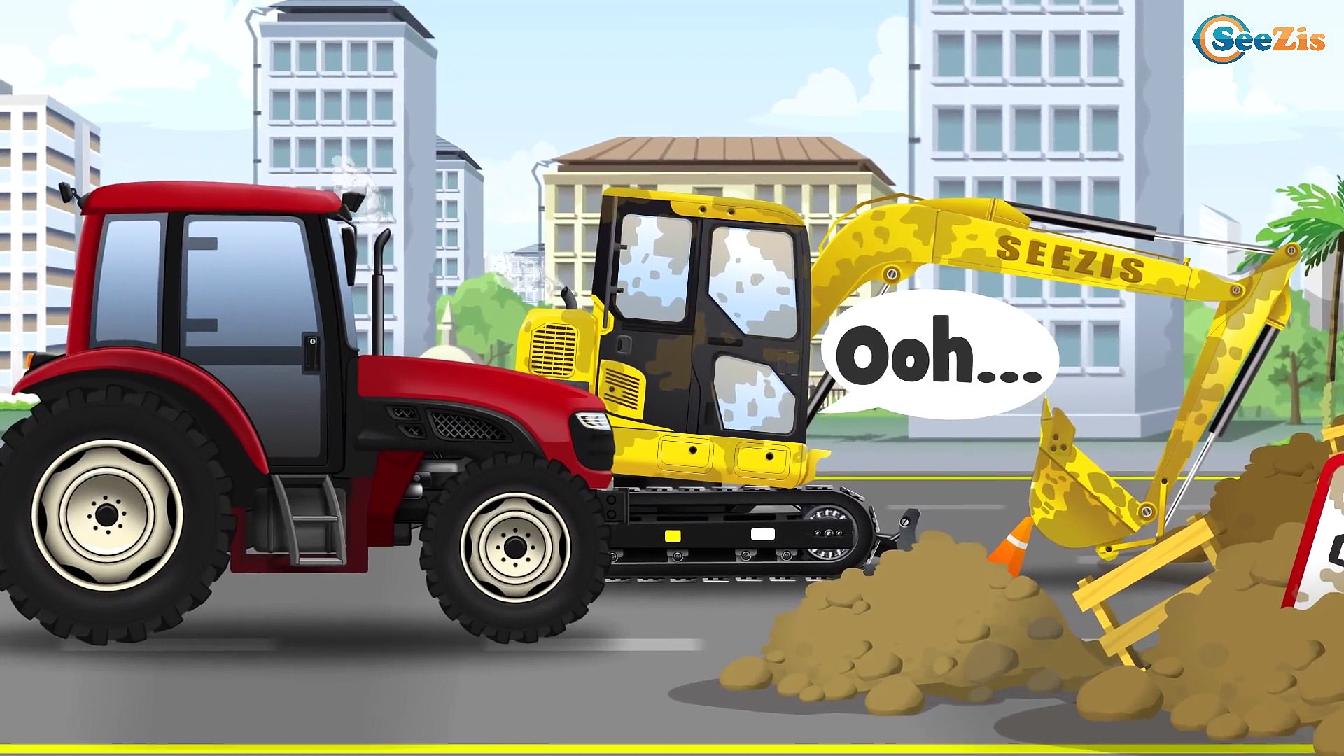 JCB Excavator Digging with Truck and Tractor Kids Cartoon Animation - Truck  & Vehicles for Children – Видео Dailymotion