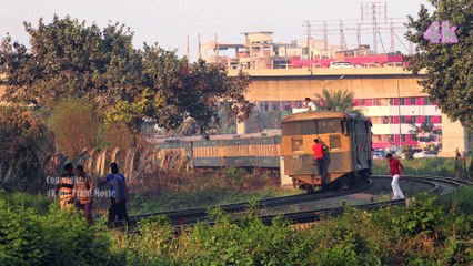 Crossing Between Upaban & Chattrala Express Train, Dhaka, Bangladesh in 4k