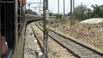Duranta Express Train of Indian Railways Crossing 90 degree angle curve