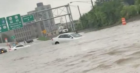 Highway Floods After Utica Receives Several Inches of Rain