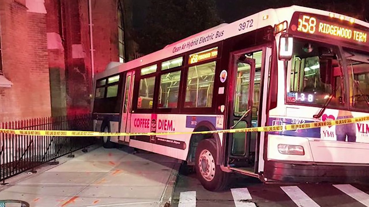 Runaway MTA Bus Crashes Down Brooklyn Street, Into Church! _ What's Trending Now!