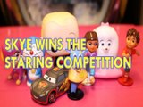 SKYE WINS THE STARING COMPETITION DORAEMON BOSS BABY MCQUEEN BENNY DORA GIDGET DREAMWORKS DIEGO Toys Kids Video