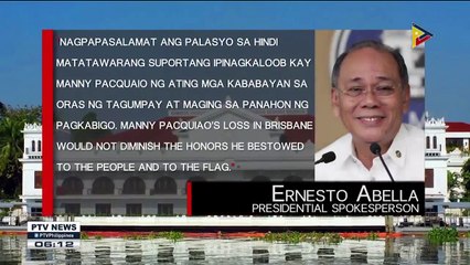 Malacañan, pinasalamatan ang publiko sa suporta kay Sen. Pacquiao