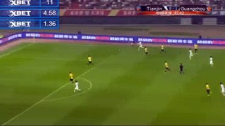 1-1 Ke Sun Goal HD -  Tianjin Quanjian vs Guangzhou Evergrande Taobao 02.07.2017 HD