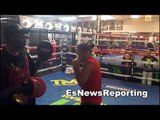 Roger Mayweather and Ana Julaton at mayweather boxing club EsNews Boxing
