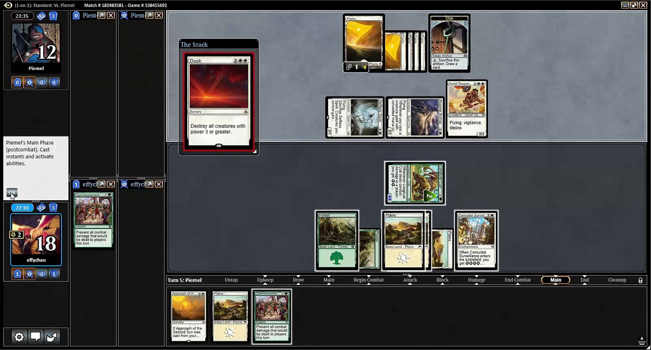 Match 1: Selesnya Second Sun vs White Weenie (Standard)