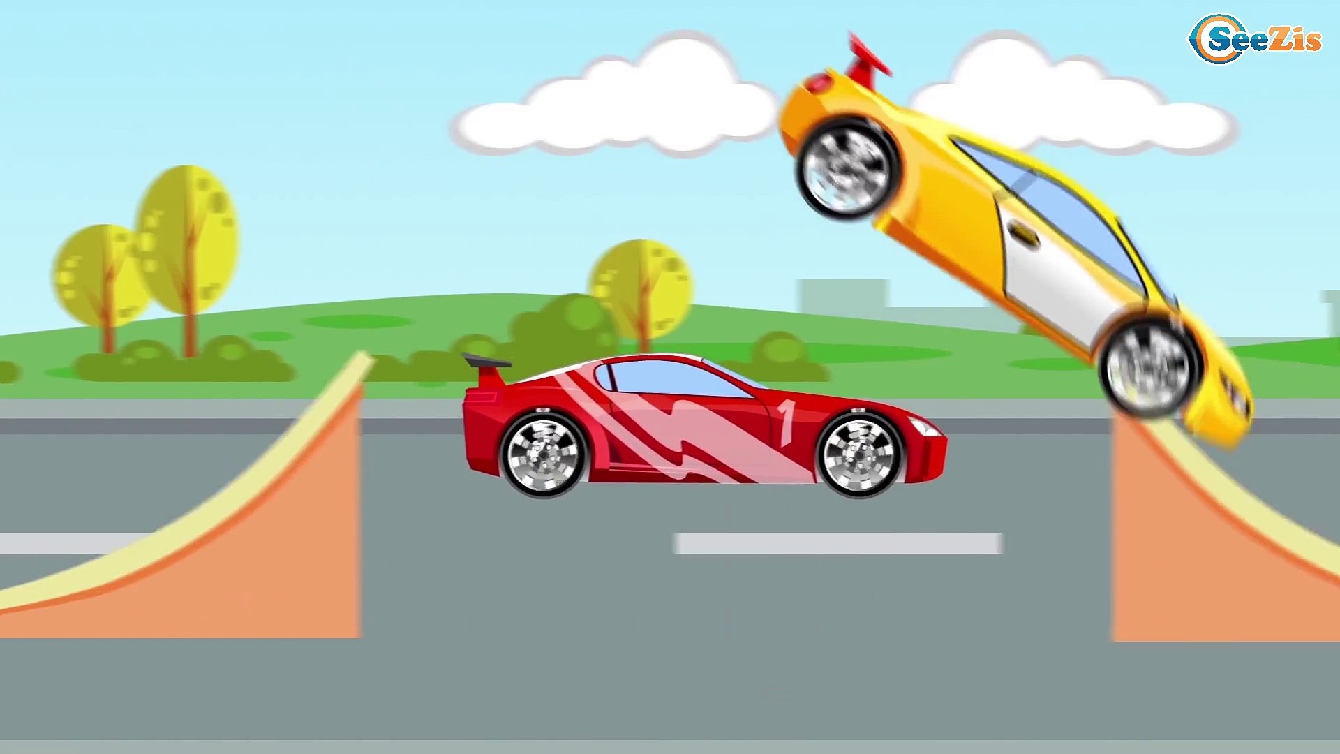 Yellow Racing Car and Police Car - Extreme Race | Kids Animation Cartoon –  Видео Dailymotion