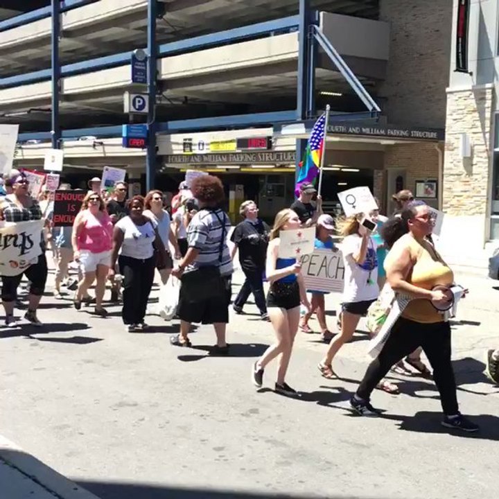 Demonstrators March for Trump Impeachment in Ann Arbor