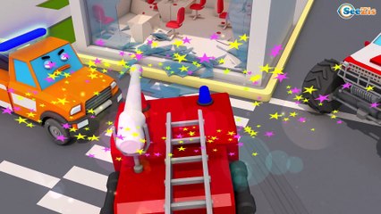 Fire trucks for children, Fire trucks cartoon for kids, Fire truck Adventures videos for children