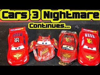 Cars 3 Crash Nightmares Part 1 Shrinking Lightning McQueen, Part 2 Crushed in a Vise Top 10 Video