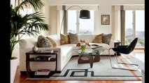Contemporary Living Room Ideas with Black Drum Floor Lamps
