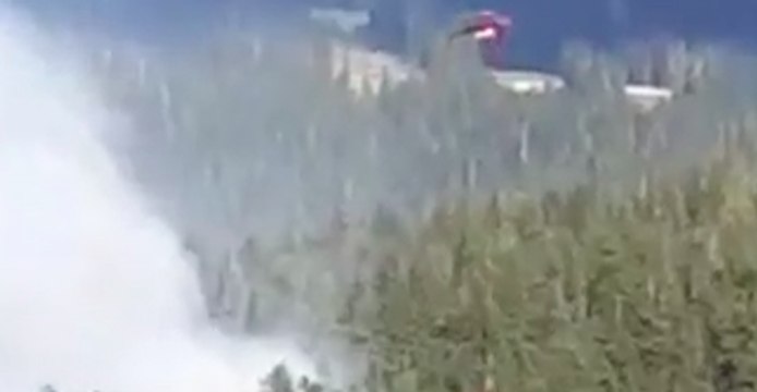 Thick Smoke Rises from Wildfire on British Columbia Mountain