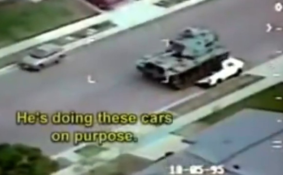 Military veteran steals tank in San Diego CA USA disorder 1995