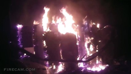 Helmet Cam with FULLY INVOLVED Attic Structure Fire