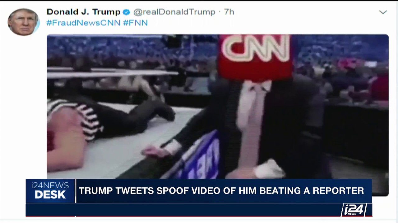 i24NEWS DESK | Protesters outraged over Trump's CNN video | Monday, July 3rd 2017