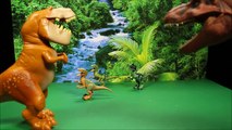 Le bon dinosaure contre jurassique monde par jouets