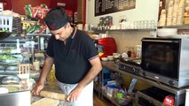 Indian Street Food  Spinach & Cheese Butter Naan bread, made fresh at Café Einstein, Ilford, London