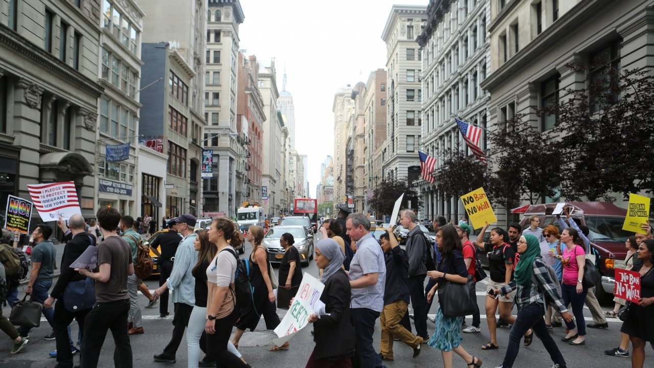 Thousands march in anti-Donald Trump protests across U.S.