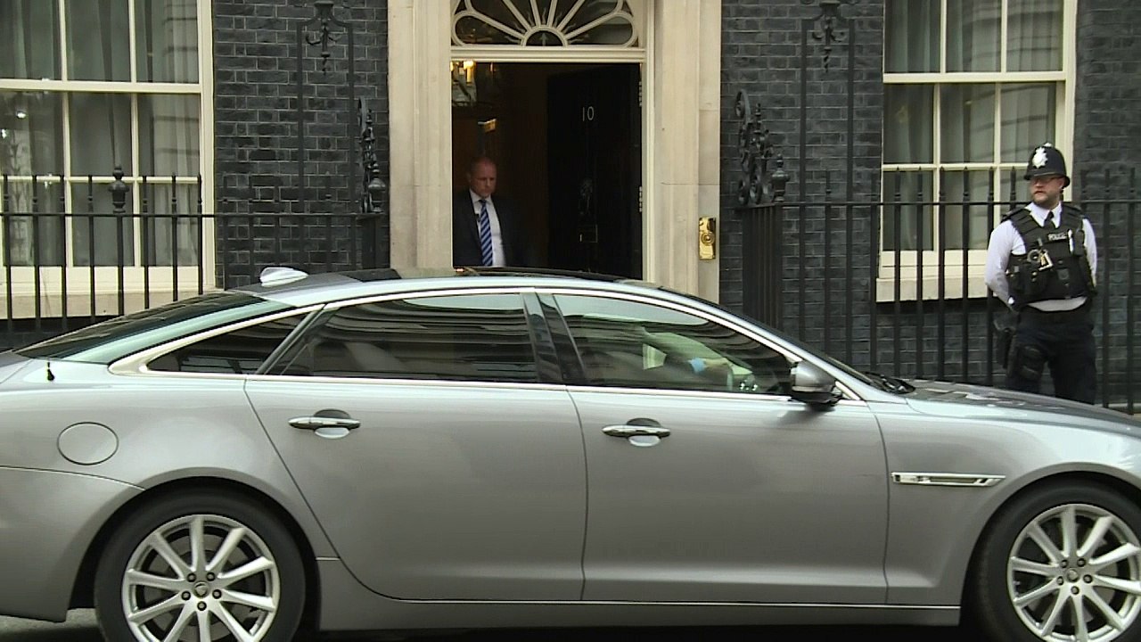 Theresa May leaves Downing Street