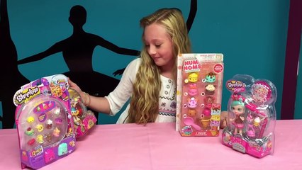 Unboxing & opening new shoppies dolls, shopkins & nom nums. With Princess ella. Fun new toy review.