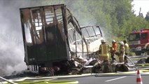 Up to 18 pensioners dead after tour bus collides with truck