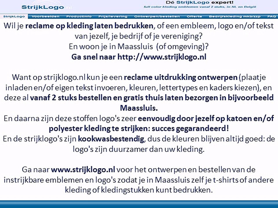 Reclame kleding bedrukken Maassluis