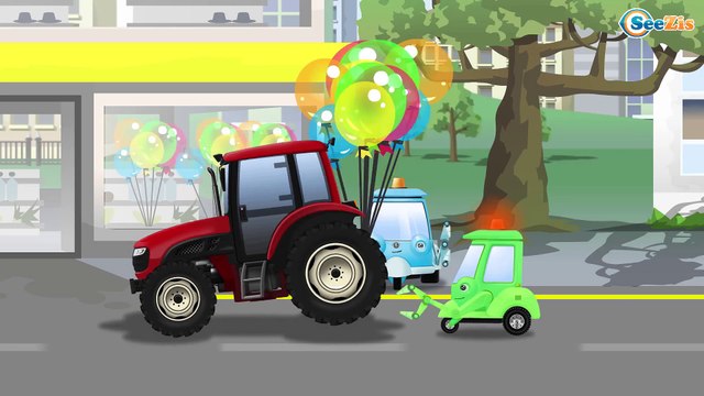 Мультик про Красный Бульдозер и Грузовик - Рабочие Машинки на Стройке - Мультфильмы для детей