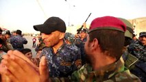 قوات الشرطة الاتحادية تحتفل مع اقتراب نهاية المعارك غرب الموصل