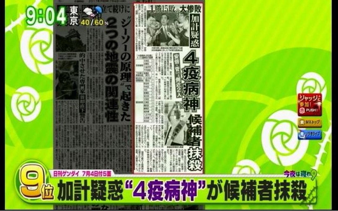 自民大惨敗：４疫病神の応援が逆効果に【都議選】