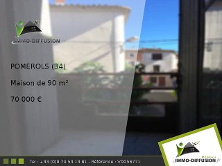 Maison A vendre Pomerols 90m2 - 70 000 Euros