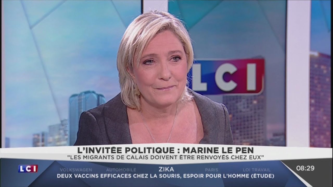 1ère Interview de Marine Le Pen depuis le Brexit, sortie de la GB de l'UE (LCI, 29/06/16, 8h15)