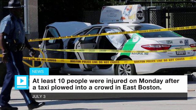 10 hurt after cab strikes pedestrians in Boston