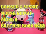 BOWSER & MINNIE MOUSE KIDNAP ARIEL'S BROTHER BOSS BABY SPIDERMAN DORAEMON SUPER MARIO LITTLE MERMAID  Toys Kids Video