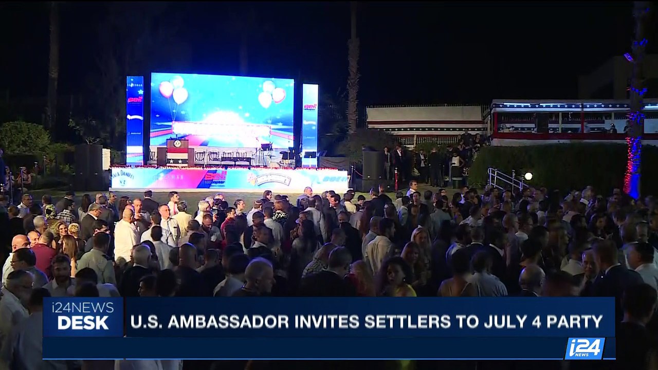 i24NEWS DESK | U.S. ambassador invites settlers to July 4th party | Monday, July 3rd 2017