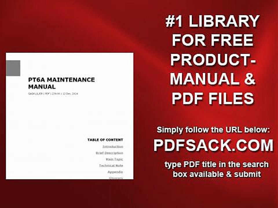 Pt6a Maintenance Manual