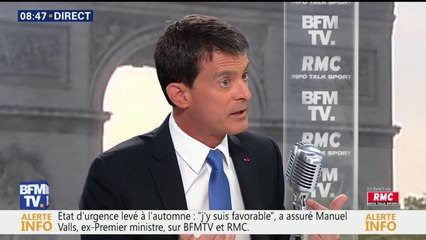 Manuel Valls "favorable" à la levée de l'état d'urgence, à l'automne