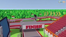 Learn Racing Cars & Police Car Crazy Big Race Cartoon 3D Animation - Cars & Truck Stories