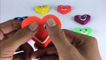 Jouer et Apprendre couleurs avec jouer pâte visage les coeurs moules amusement et Créatif pour enfants