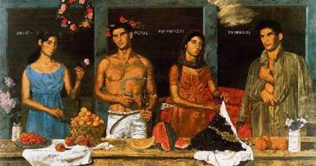 BLACK & WHITE -- MYRON __ Painting with Aries & Opera