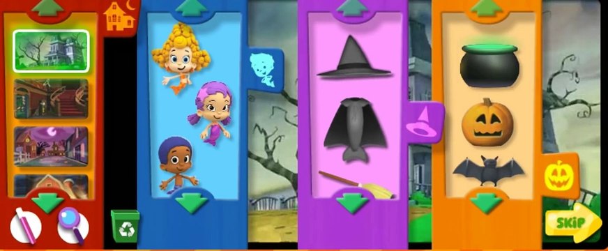 Burbuja dibujos animados lebistes Víspera de Todos los Santos fiesta y guppies burbujas de Halloween