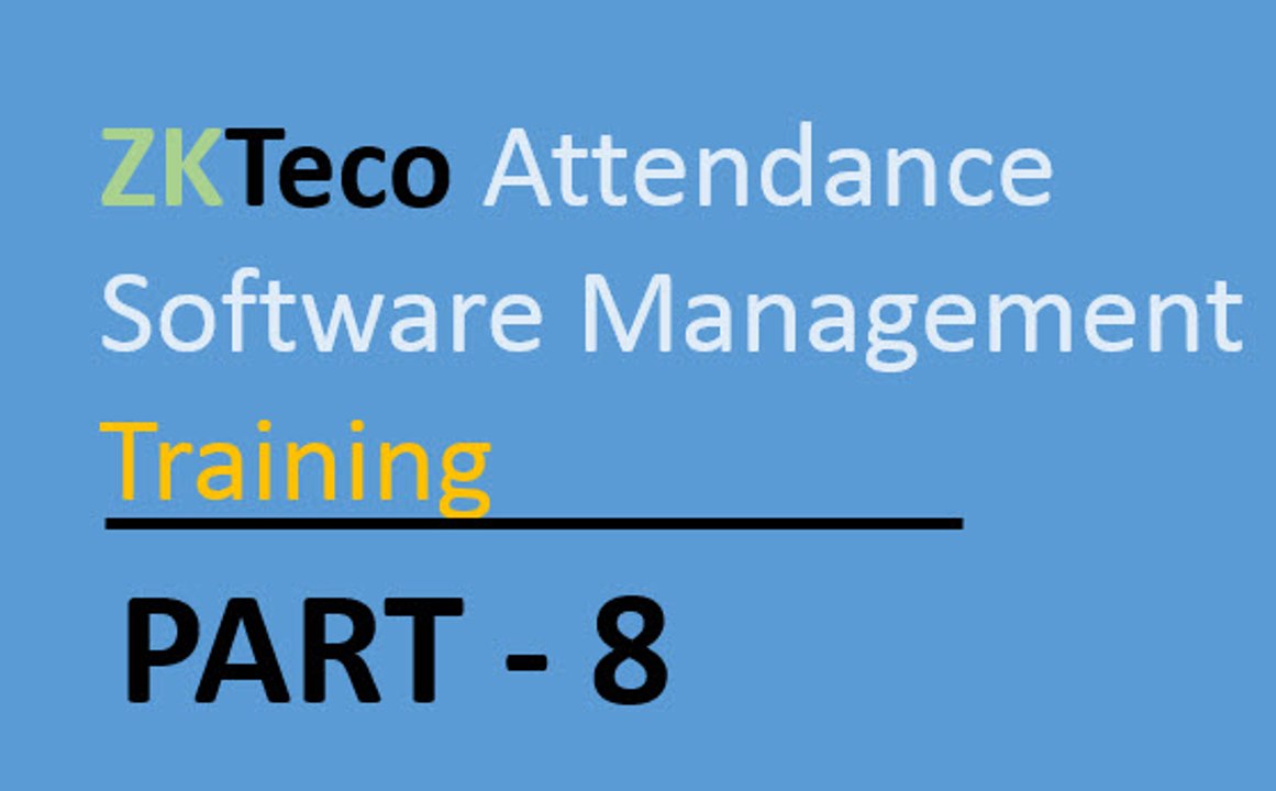 ZKT- Employee Schedule -- Maintenance Timetable and Shifts Management Part-8