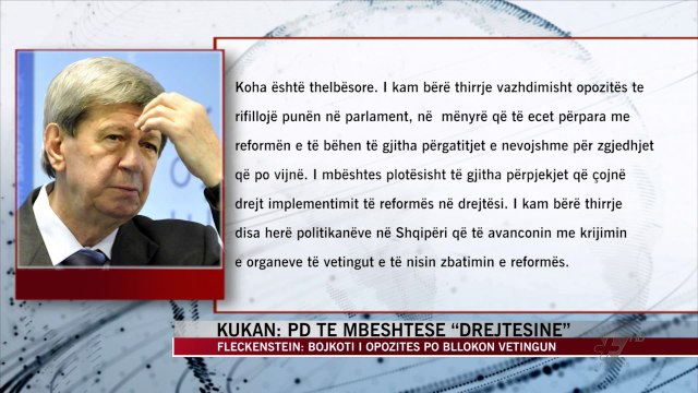 Kukan: PD të mbështesë “drejtësinë” - News, Lajme - Vizion Plus