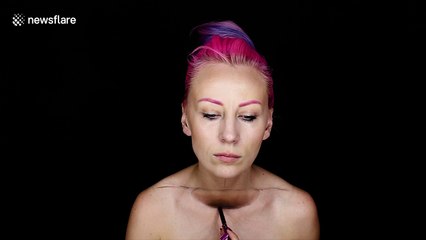 Make-up artist hollows out body in awesome illusion
