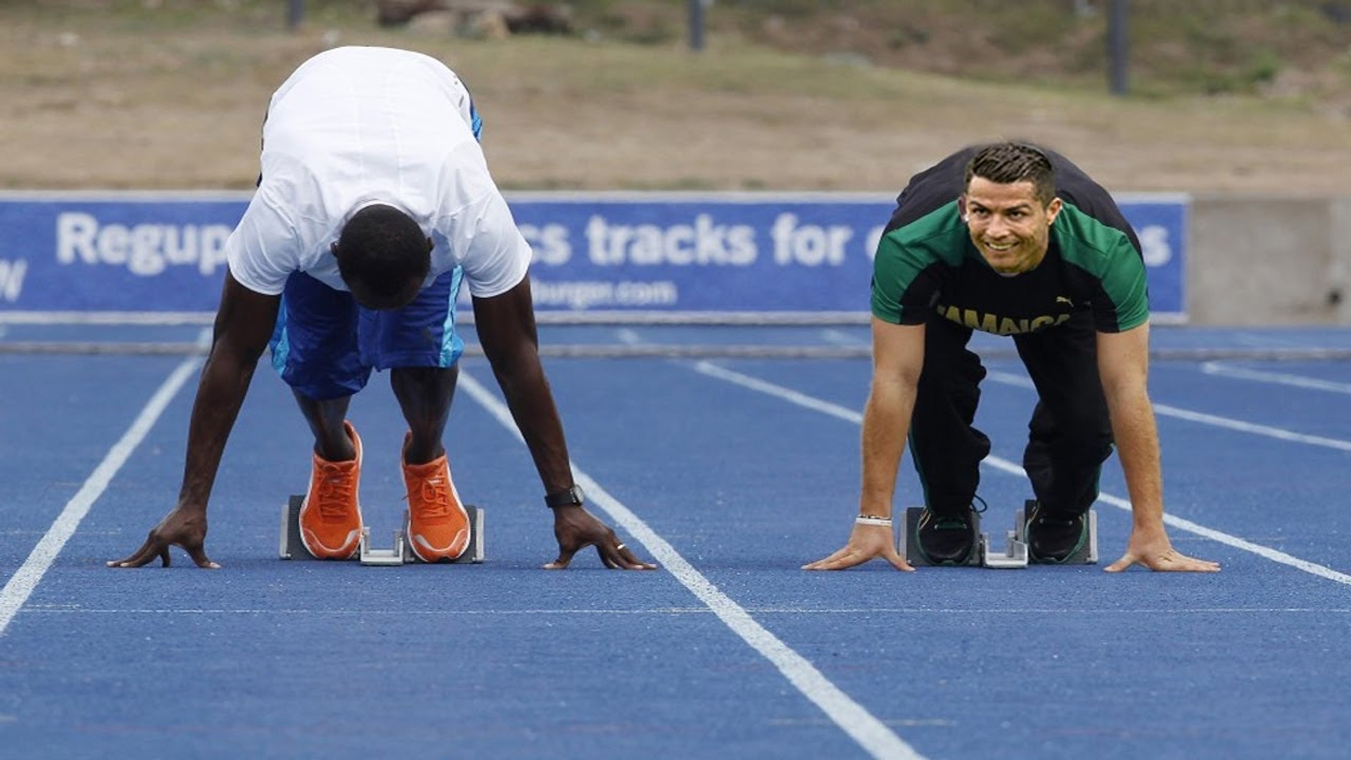 Cristiano Ronaldo vs Usain Bolt 100m, image size:1920x1080