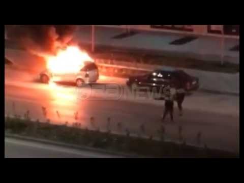 Vlorë - Digjet automjeti në rrugën Transballkanike, Ora News siguron videon