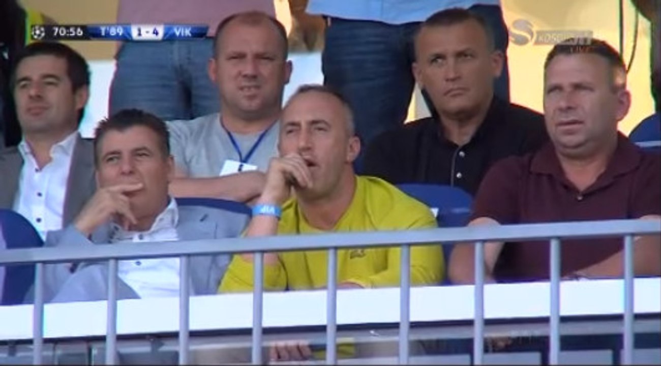Ramush Haradinaj shikon lojen i merzitur nga 4 gollat e skuadres kundershatre !!!