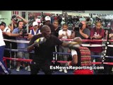 floyd mayweather vs canelo alvarez mayweather working hard - EsNews Boxing