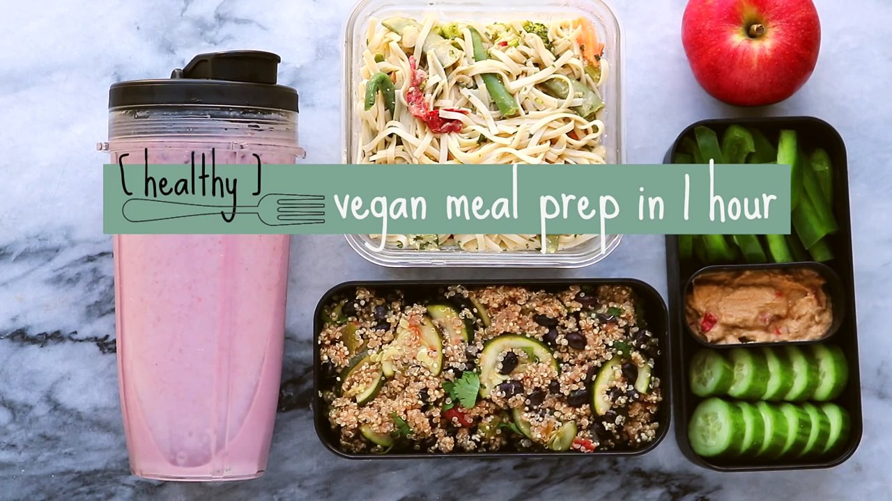 Easy Vegan Meal Prep in Under 1 Hour! (Breakfast Lunch Dinner)