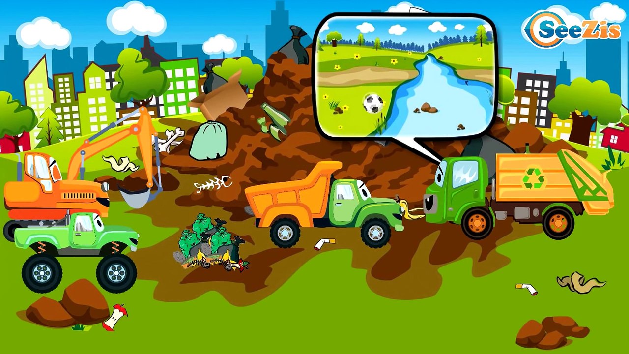Pelleteuse, Voiture de course & Voiture de police | Dessin animé éducatif pour les enfants français