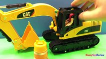 Y niveladora gato gato gato excavador frente divertido Cargador máquinas poderoso trenes camiones con playdoh